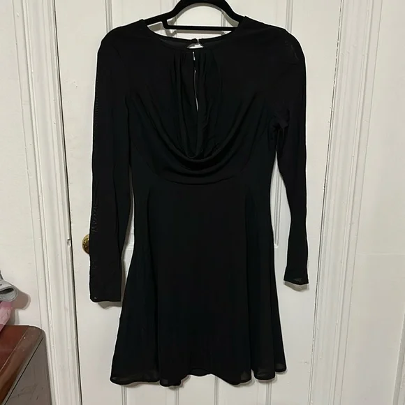 Arrogant Cat Dresses | Mini Long Sleeve Black Dress. Open Back And Cute Front Opening Detail. Size 8 | Color: Black | Size: 8 | Pm-78280699's Closet